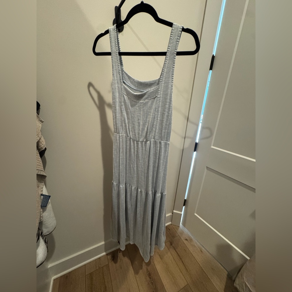 Caution To The Wind light blue Cowl Neck Sleeveless Maxi Sundress